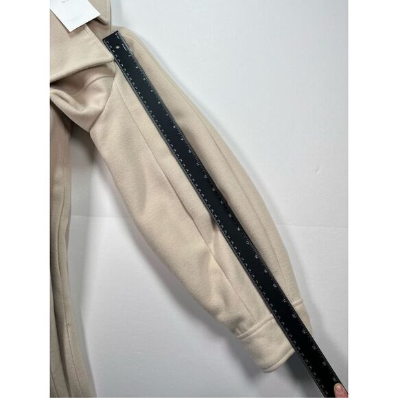 NWT Oak + Fort Wool Blend Lined Long Single Breast Ivory Car Lady Coat Size XS - Picture 11 of 13